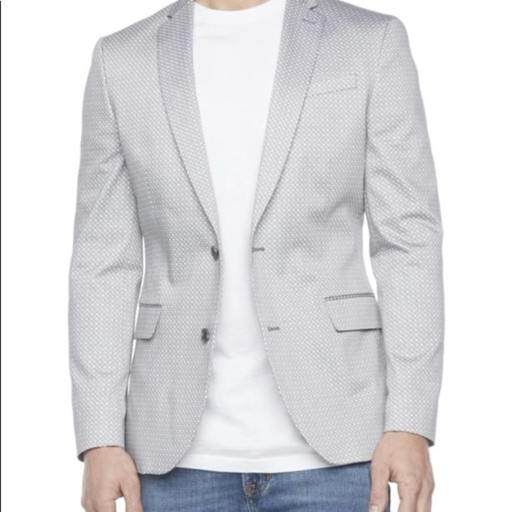 New JF J.Ferrar Mens Diamond Stretch Slim Fit Sport Coat - Picture 1 of 6